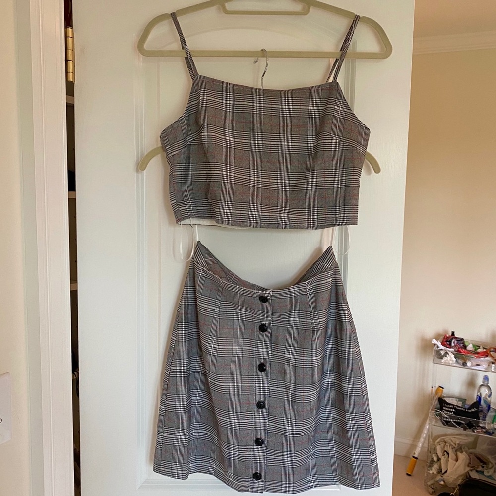 LF One Way brand Plaid Matching Set